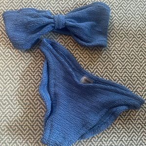 Hunza G Jean bikini in Metallic Denim, one size